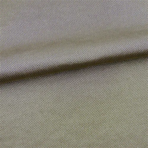 2 1/2 YD PC-Metallic Beige Satin Tricot Fabric