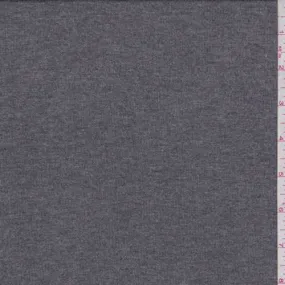 2 YD PC-Heather Charcoal Rayon Jersey Rib Knit Fabric