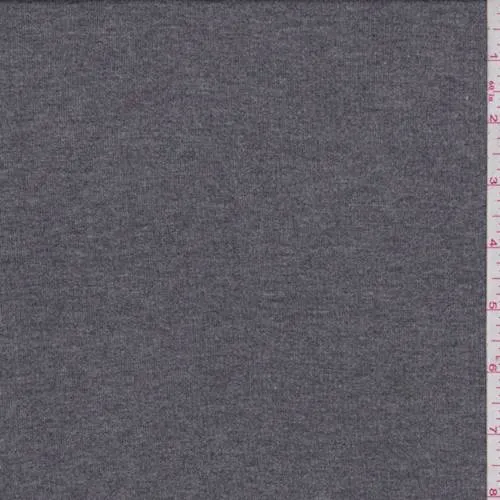 2 YD PC-Heather Charcoal Rayon Jersey Rib Knit Fabric