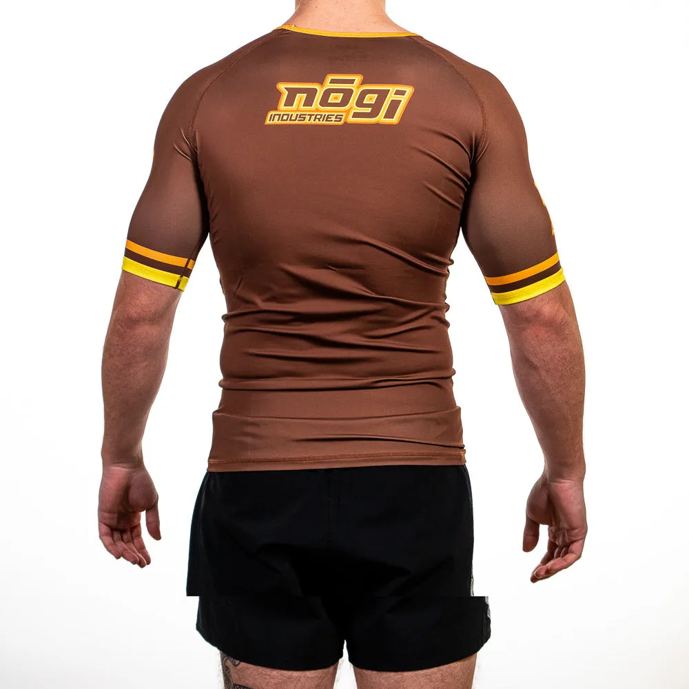 '7Four Short Sleeve Rank Rash Guard Brown