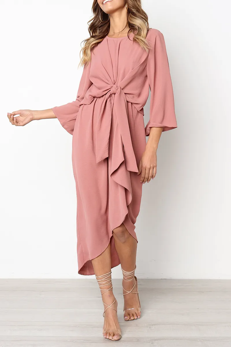 Bandage Fabala Long Sleeves Midi Dress