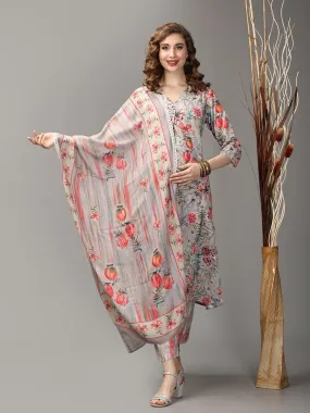 Blossom In My Garden Maternity and Nursing Kurta Set with Dupatta