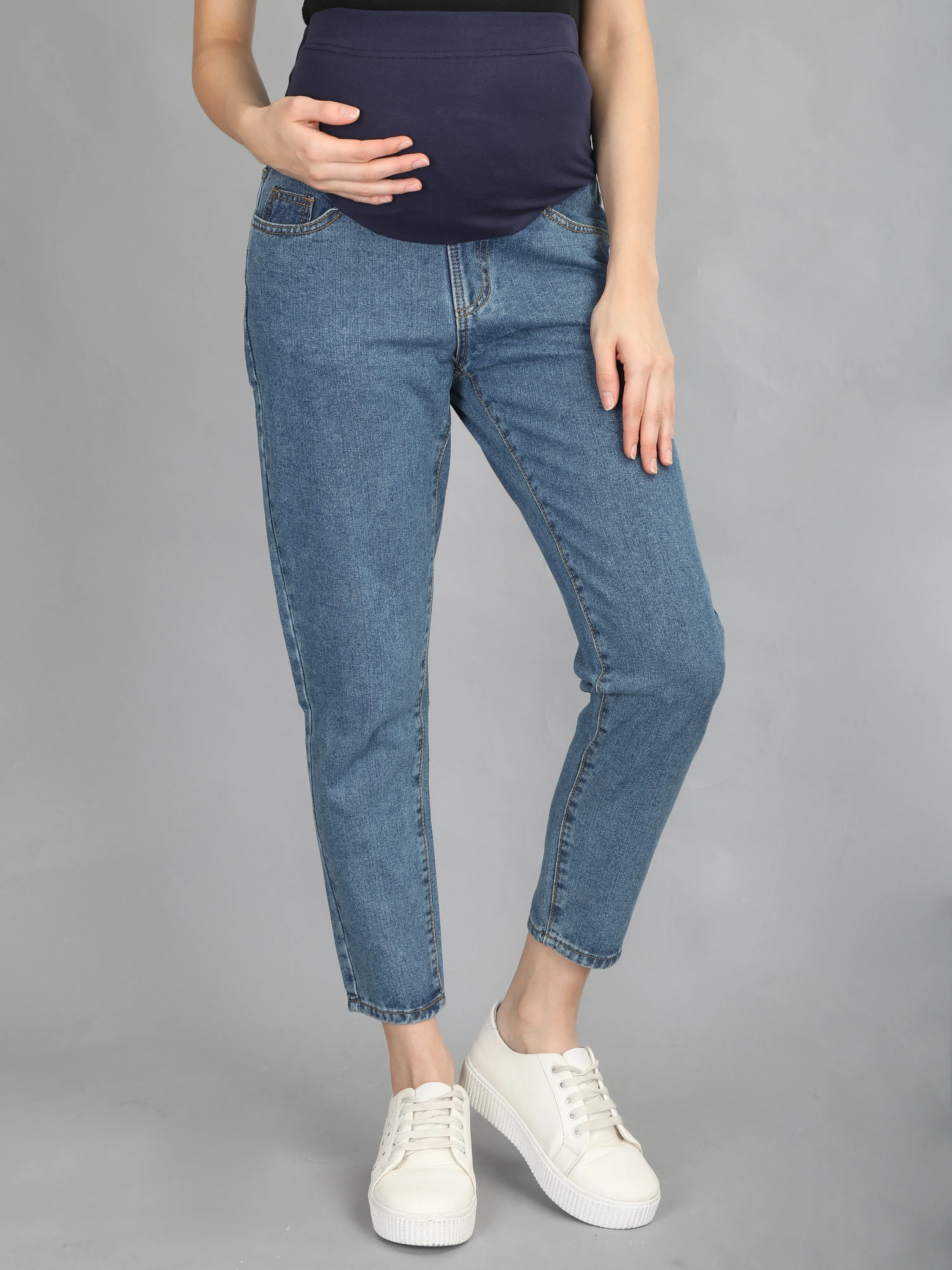 Blue Baggy Denims with Belly Support