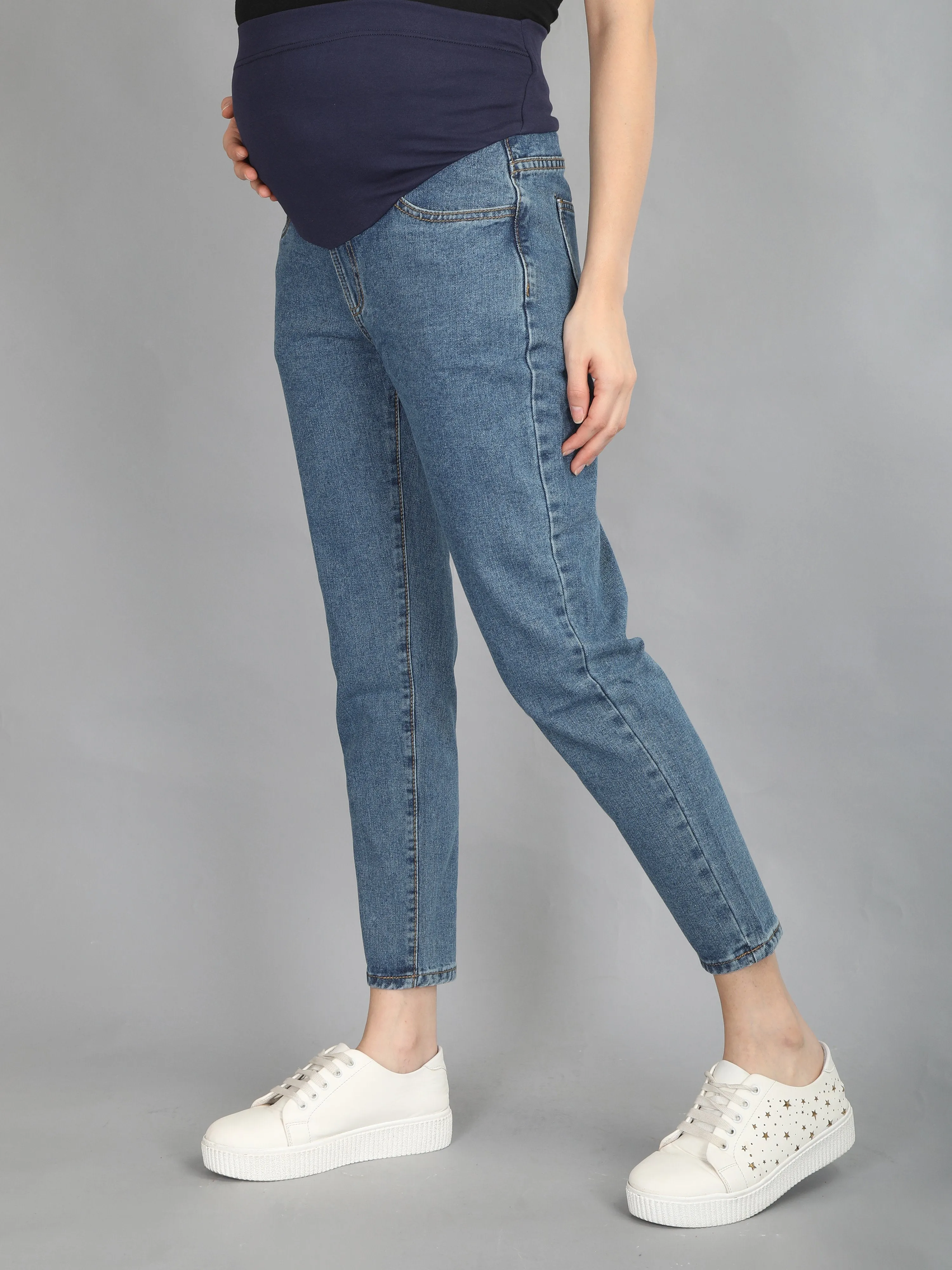 Blue Baggy Denims with Belly Support