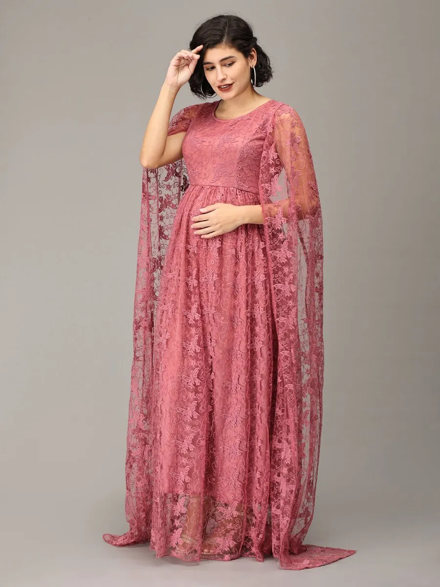 Blushing Mauve Maternity Photoshoot Gown