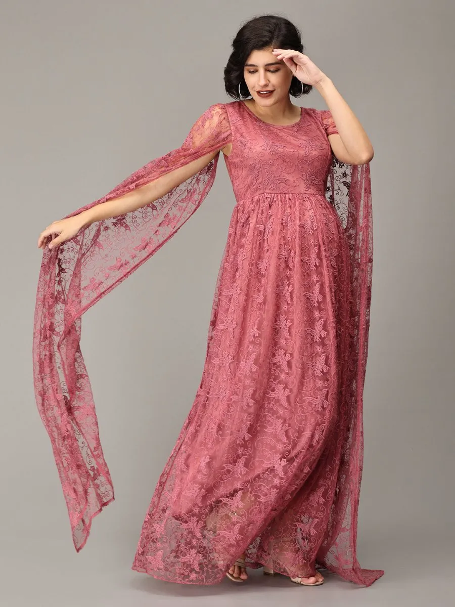 Blushing Mauve Maternity Photoshoot Gown