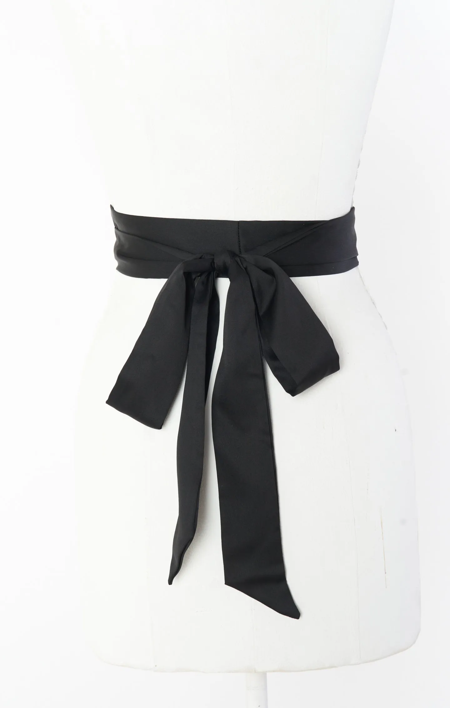 Bridesmaid Sash ~ Black Luxe Satin