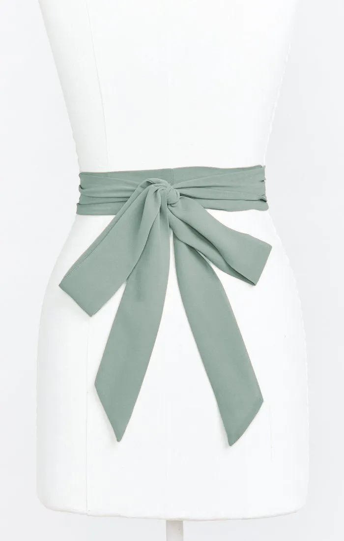 Bridesmaid Sash ~ Deep Sage Chiffon