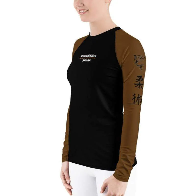 Brown SS Premium Standard ~ Women's Rash Guard