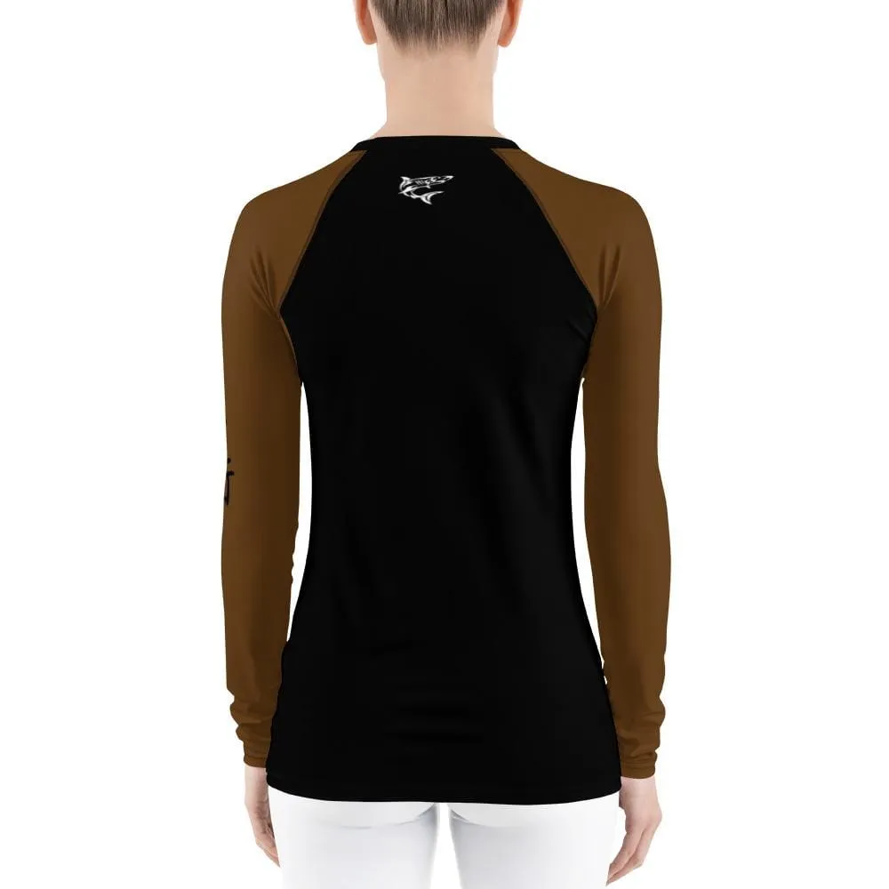 Brown SS Premium Standard ~ Women's Rash Guard