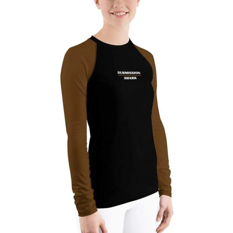 Brown SS Premium Standard ~ Women's Rash Guard