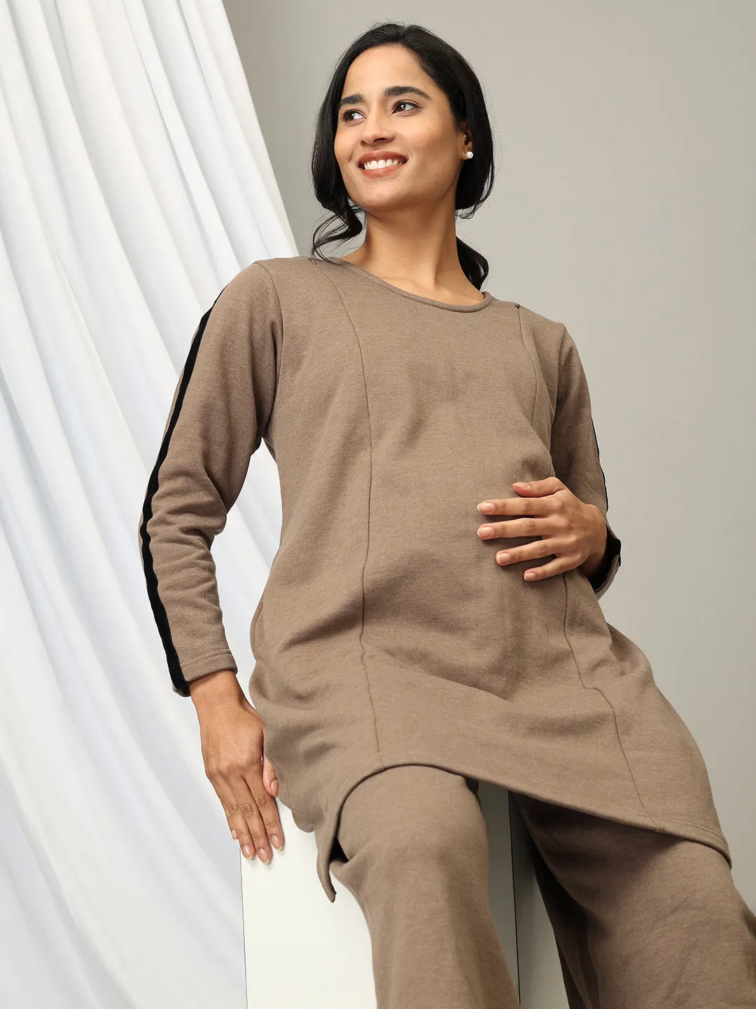 Caffè Mocha Maternity and Nursing Loungewear Set