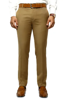 Camel Wash & Wear Slim Fit Trouser