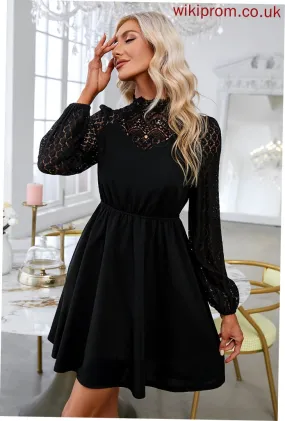 Club Dresses Round Elegant Sleeves Long A-line Mini Neck Dresses Polyester Jayda