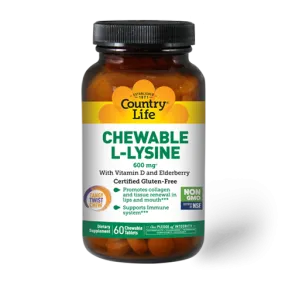 Country Life Chewable L-Lysine 60 Chewable Tablets