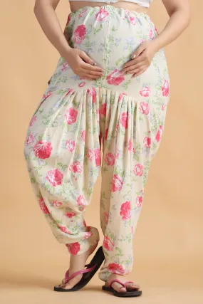 Cream Floral Maternity Salwar