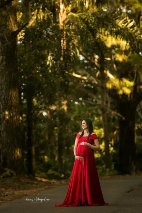 Designarche Red Maternity Strapless Gown