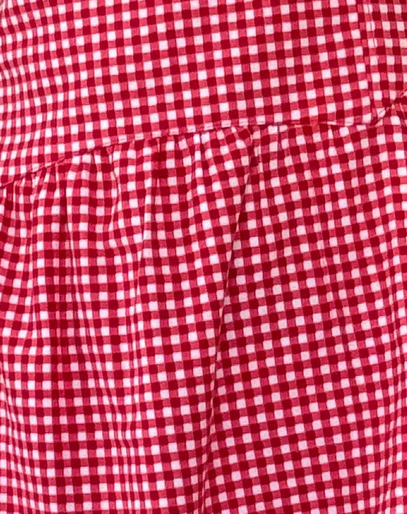 Leshi Mini Dress in Red Gingham