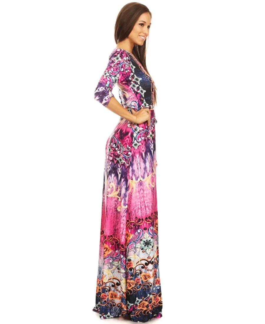 Maxi Dress with Sleeves Jlos Pink Two