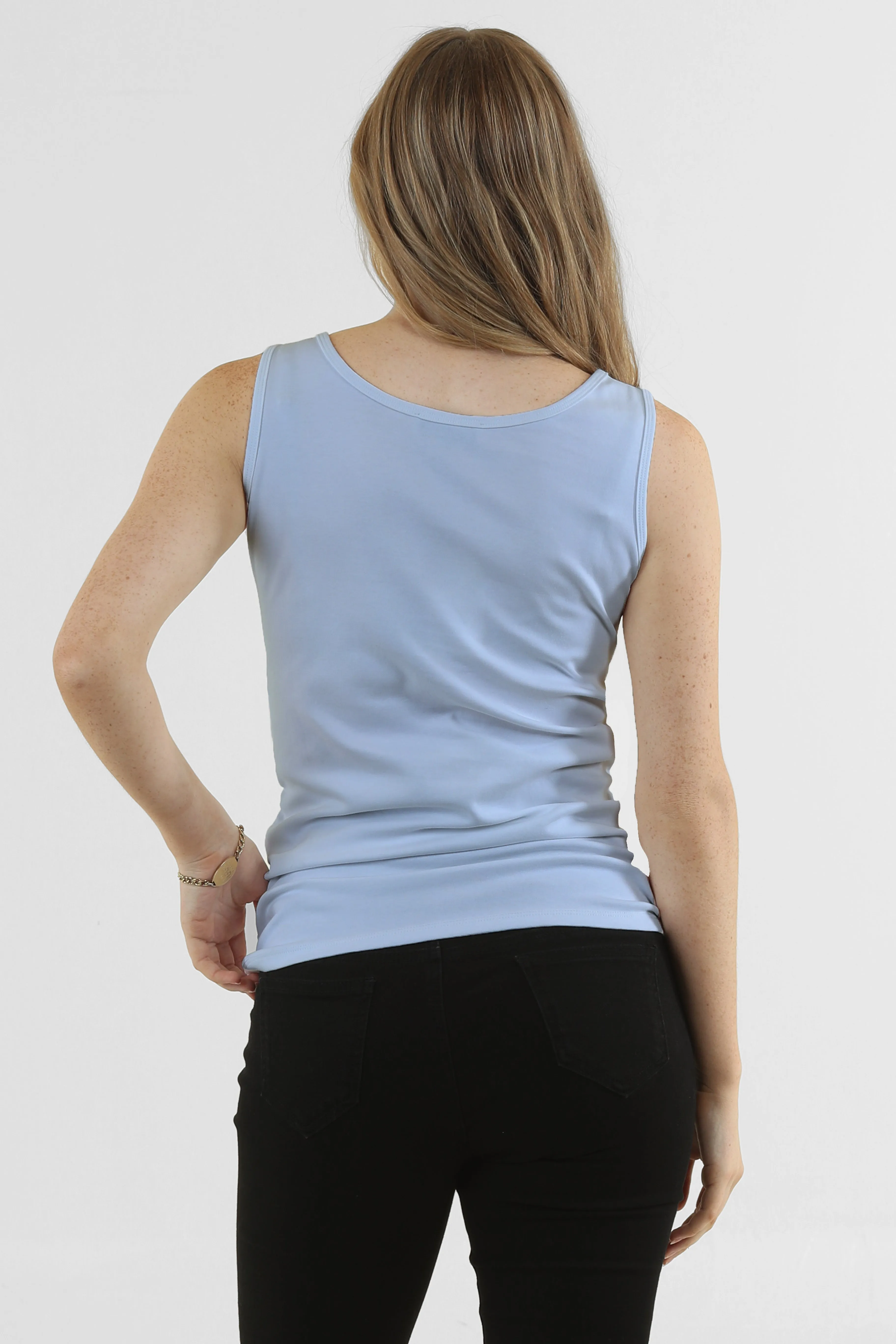 Maya Maternity & Nursing Cotton Tank - Powder Blue