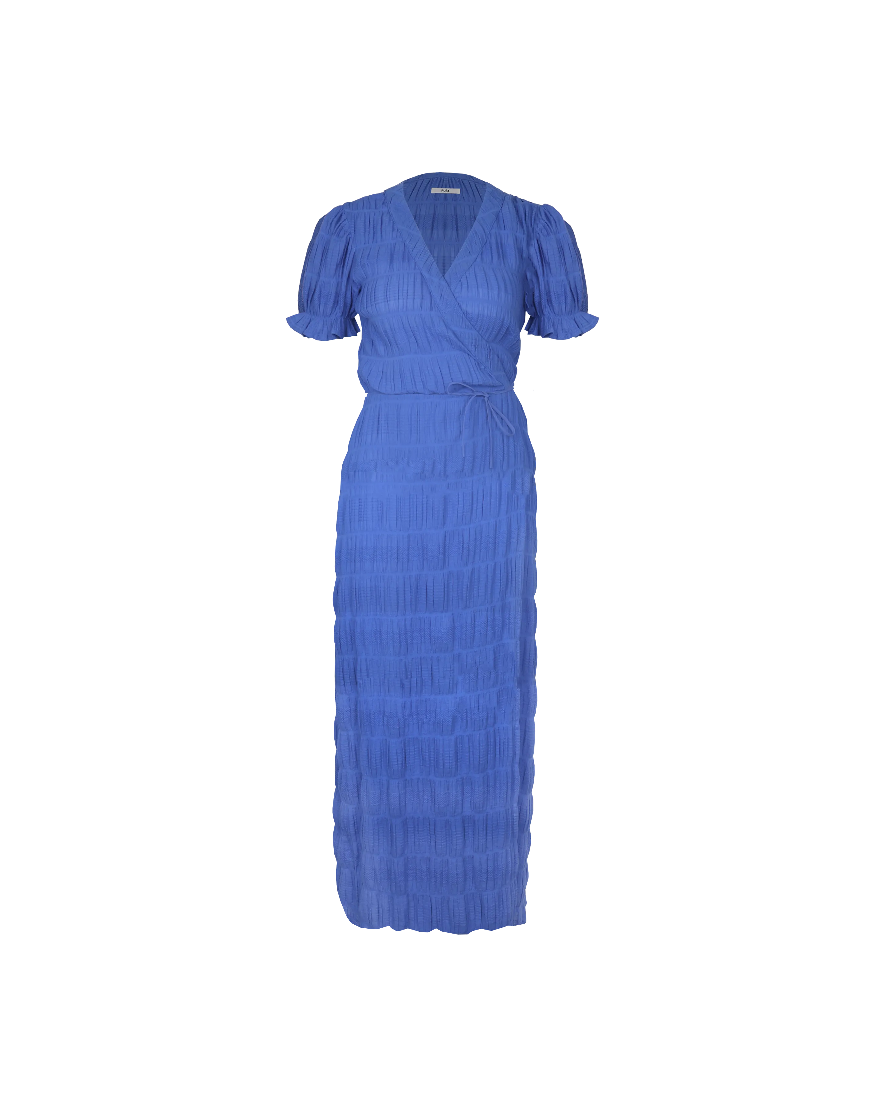 MIRELLA SHORT SLEEVE WRAP DRESS PERIWINKLE