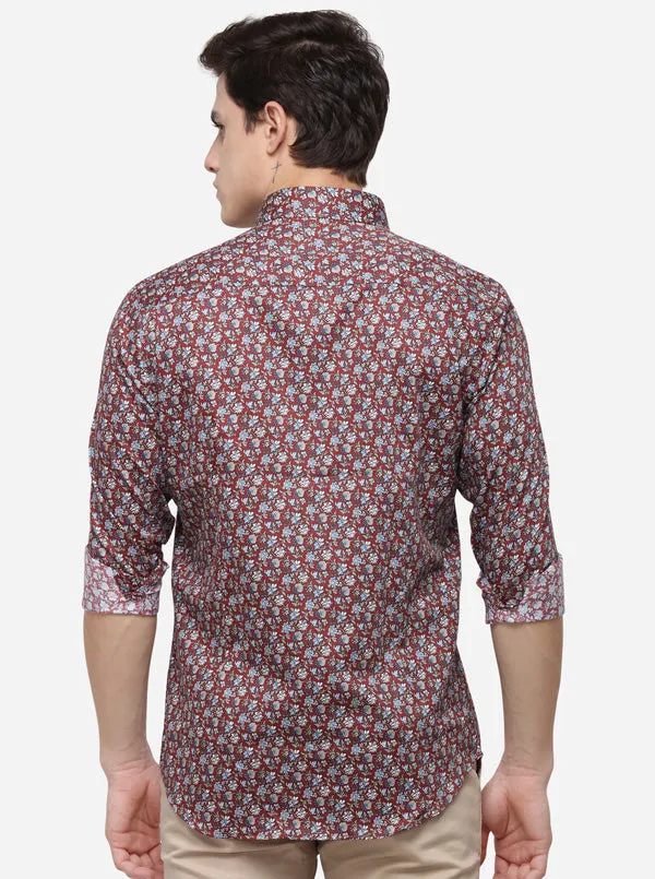 Multi Printed Tailored Fit Formal Shirt | Metal