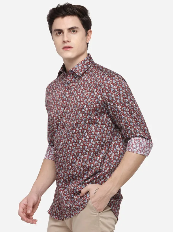 Multi Printed Tailored Fit Formal Shirt | Metal