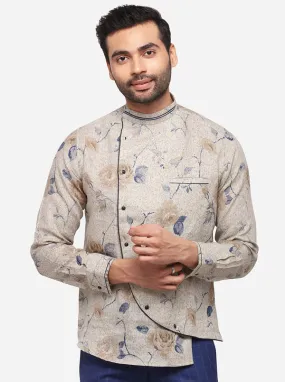 Natural Printed Slim Fit Party Wear Shirt | JB Studio