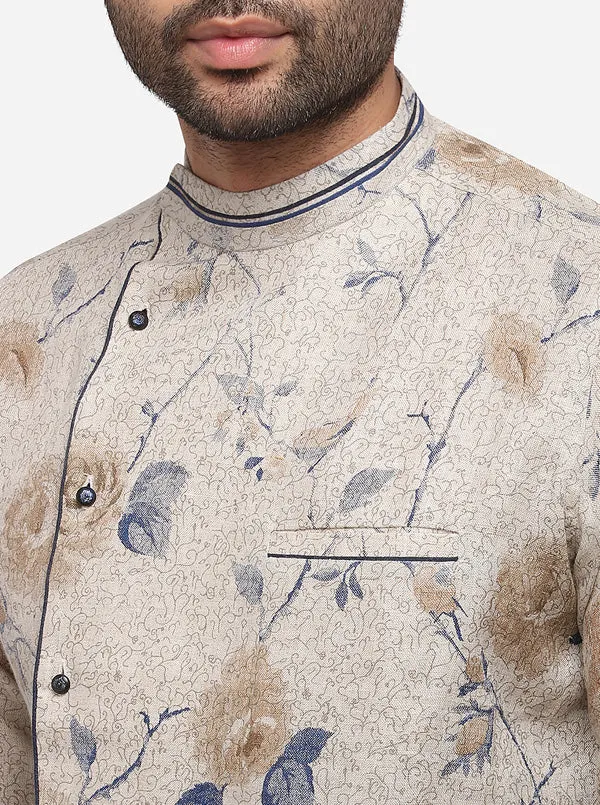 Natural Printed Slim Fit Party Wear Shirt | JB Studio