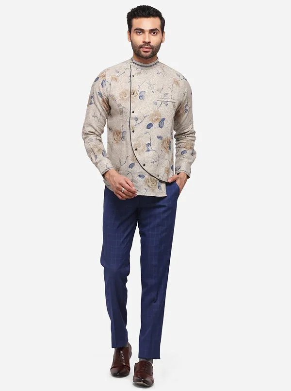 Natural Printed Slim Fit Party Wear Shirt | JB Studio