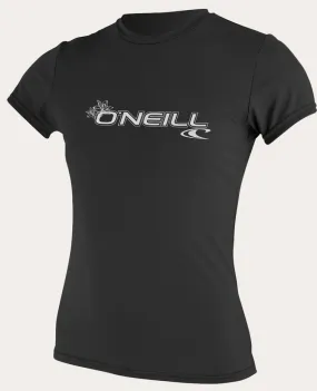 O'neill Women's Basic UPF 50  S/S Sun Shirt BLK