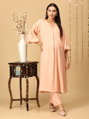 Peach Plush Maternity and Nursing Co Ord Set