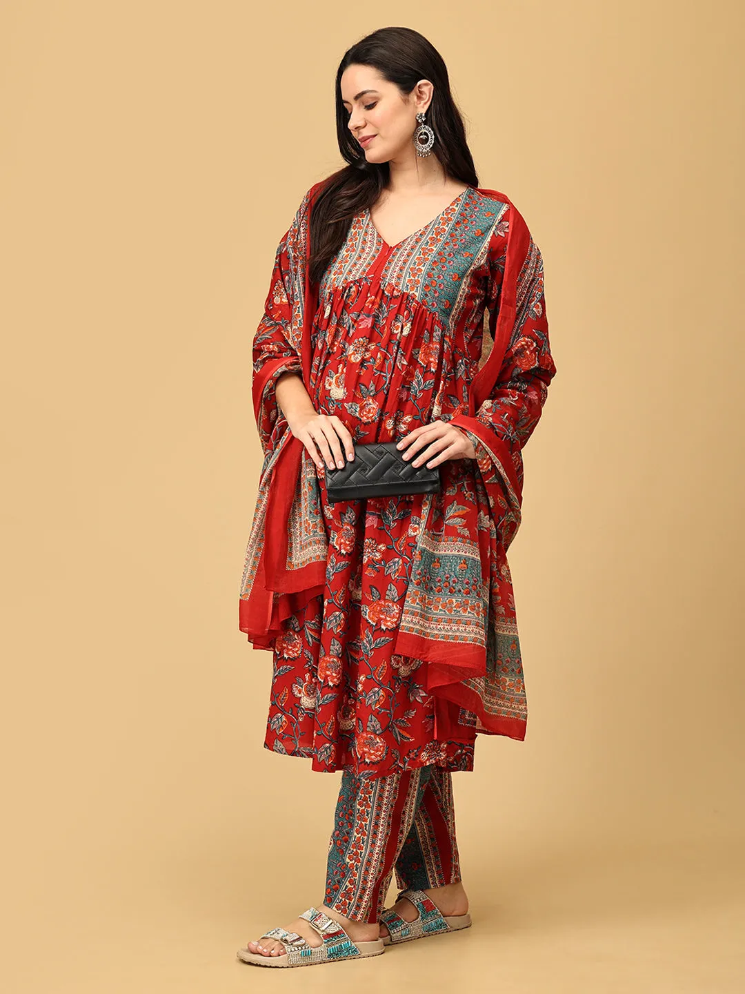 Phoolon Ki Bahaar Maternity and Nursing Kurta Set With Dupatta