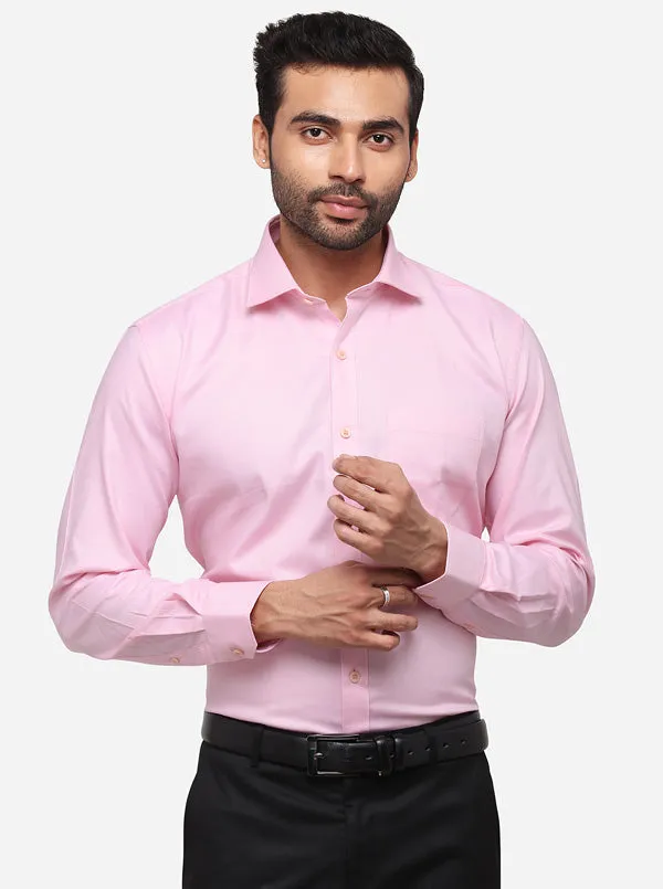 Pink Solid Regular Fit Formal Shirt | JadeBlue