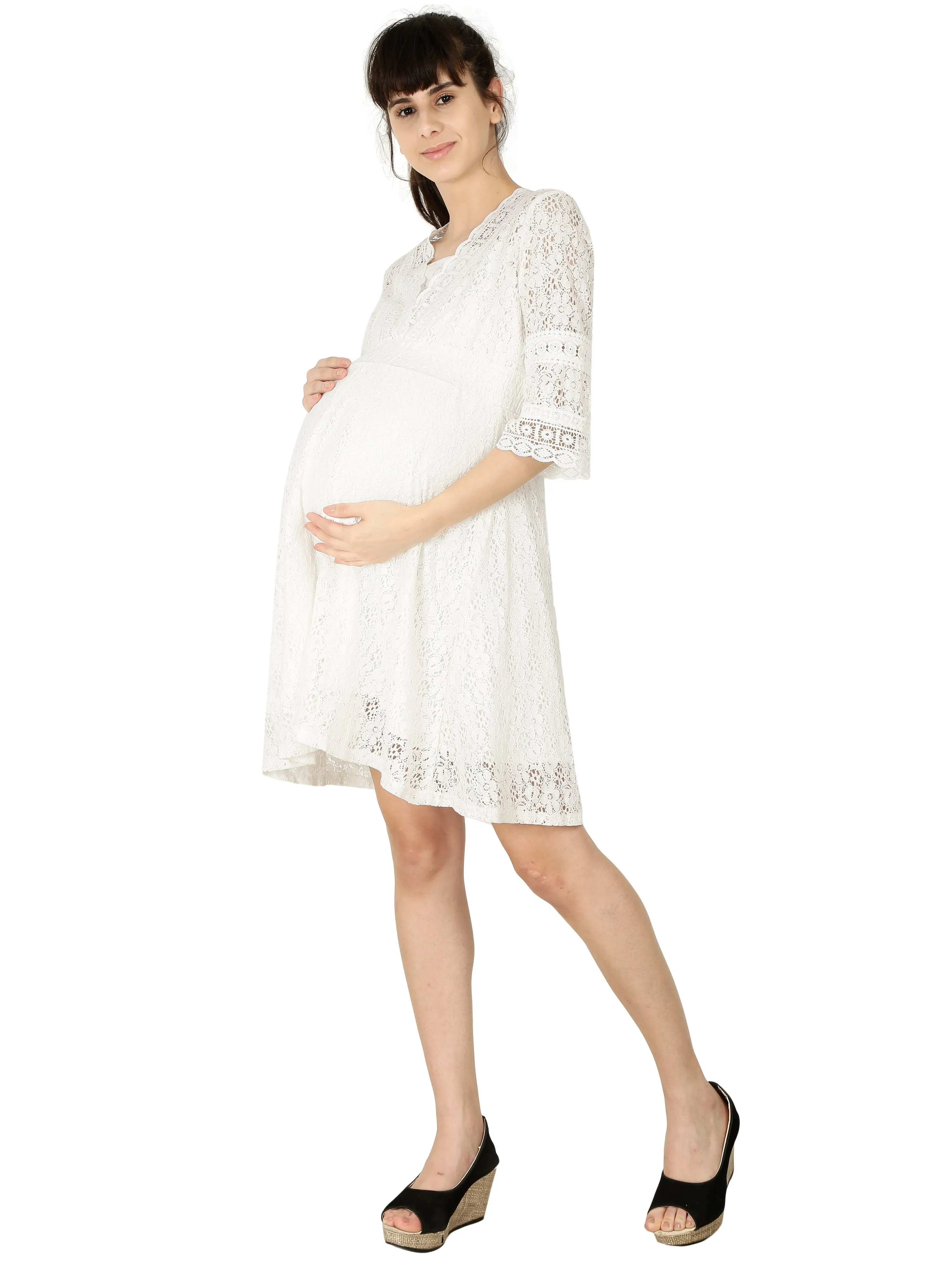 Pristine White Maternity Dress