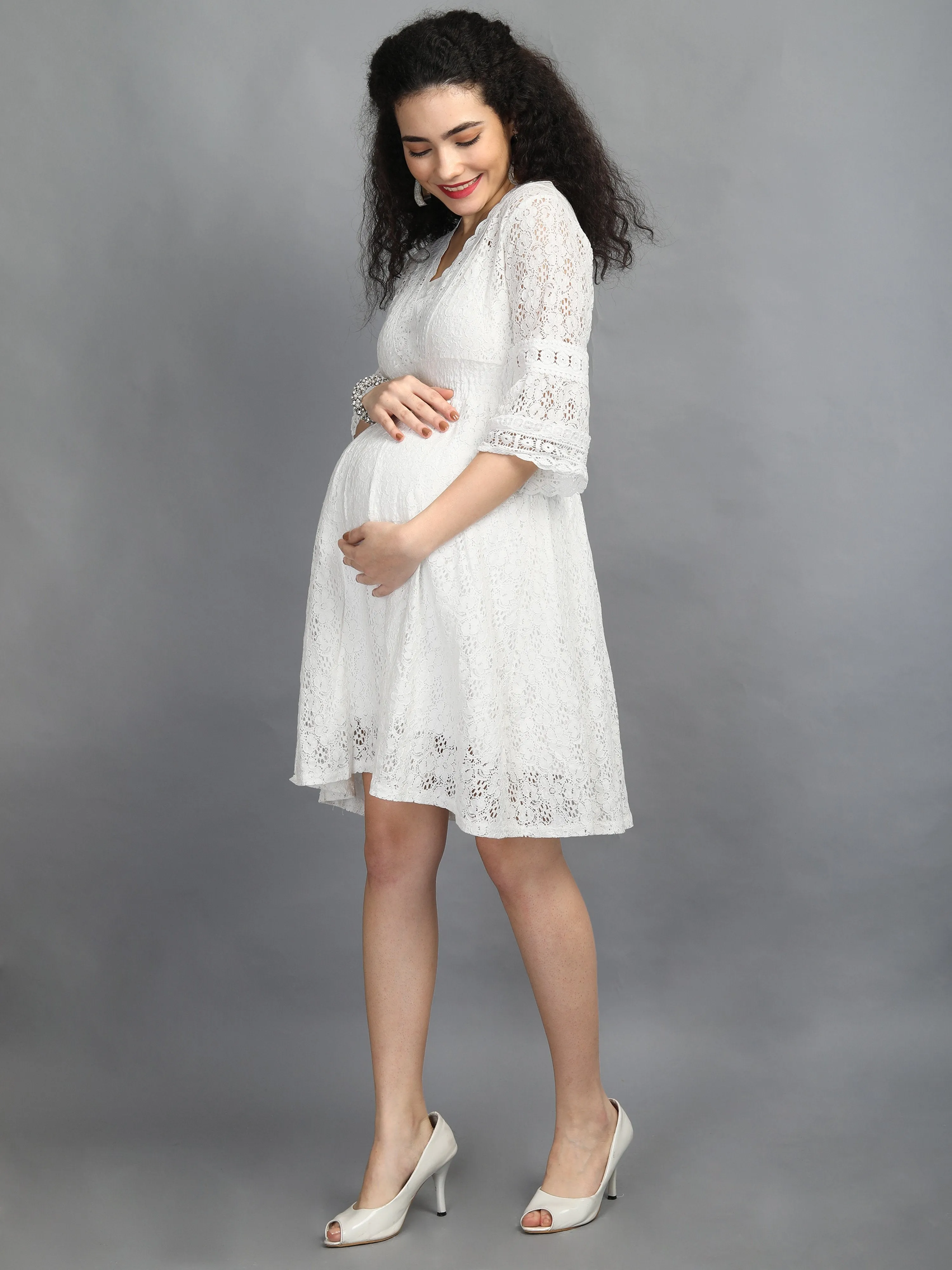 Pristine White Maternity Dress