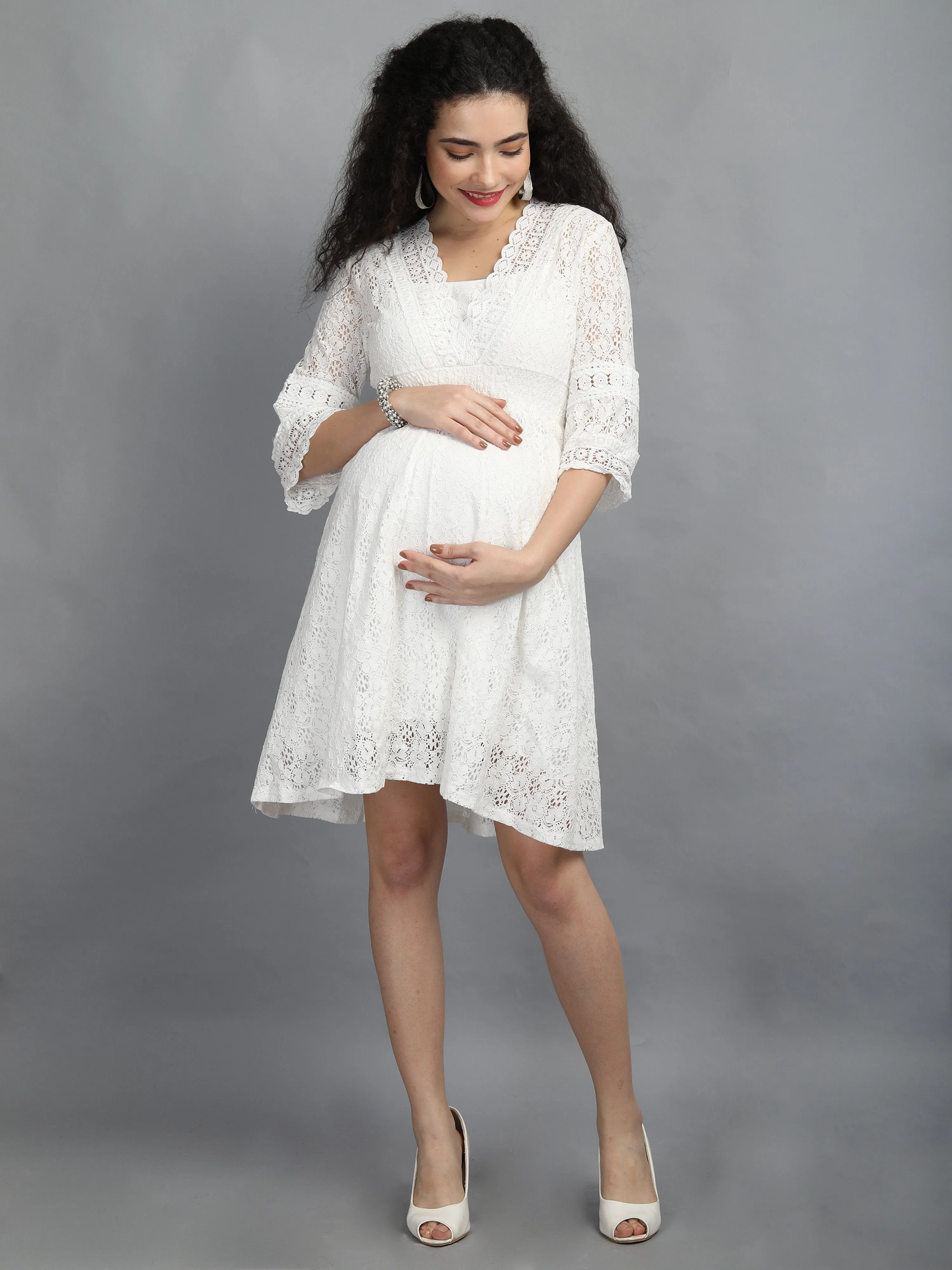 Pristine White Maternity Dress