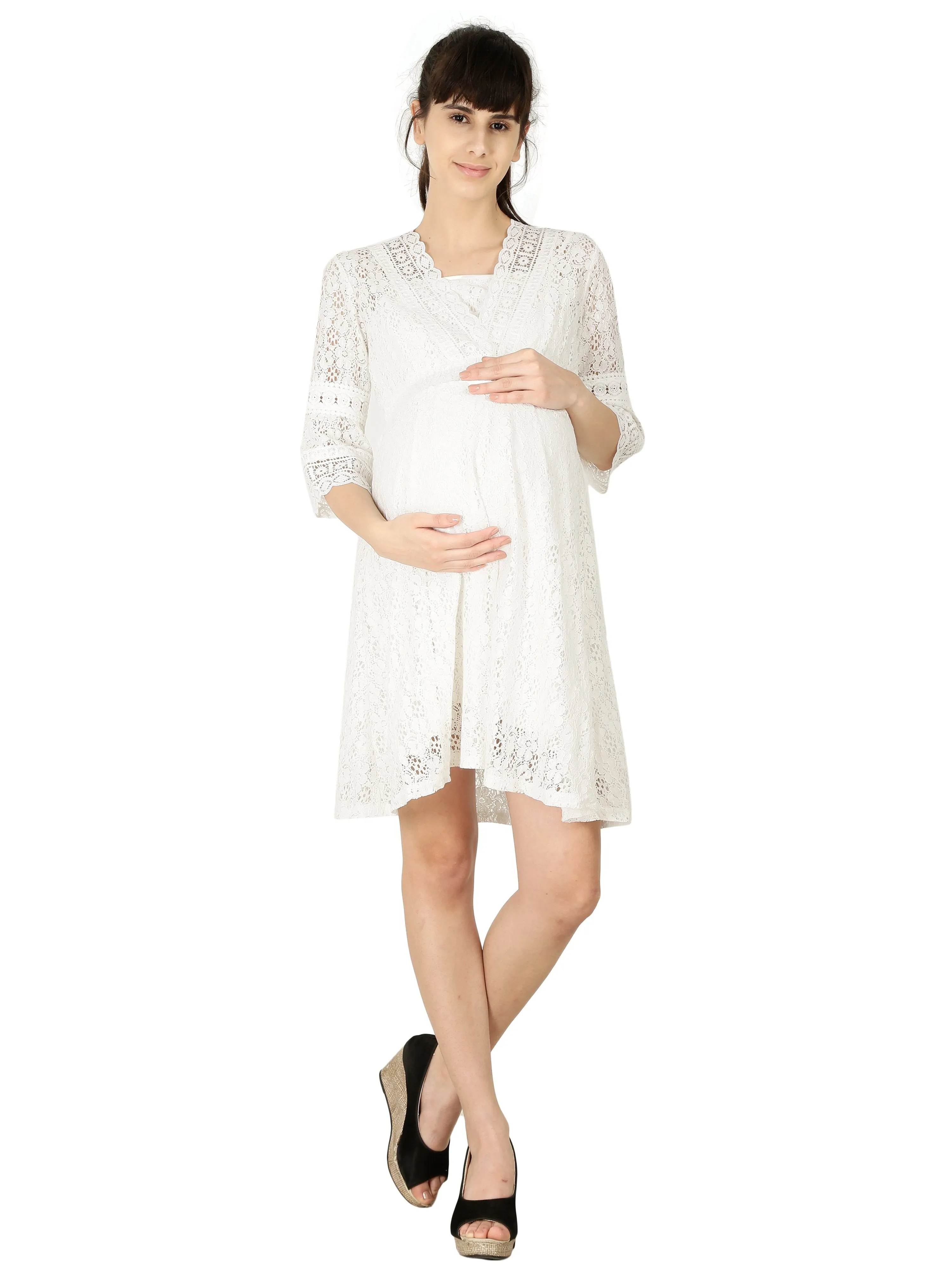 Pristine White Maternity Dress