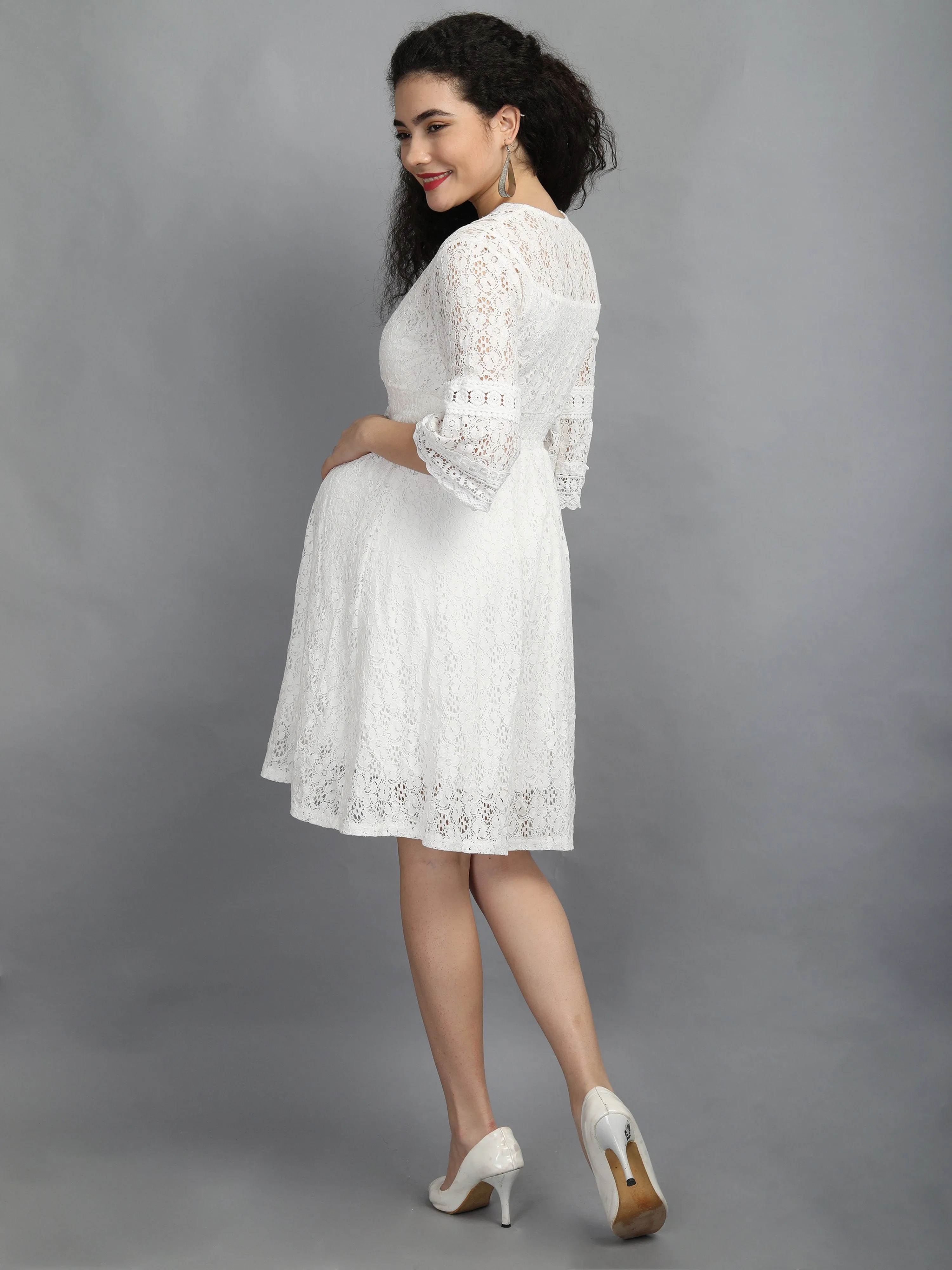 Pristine White Maternity Dress