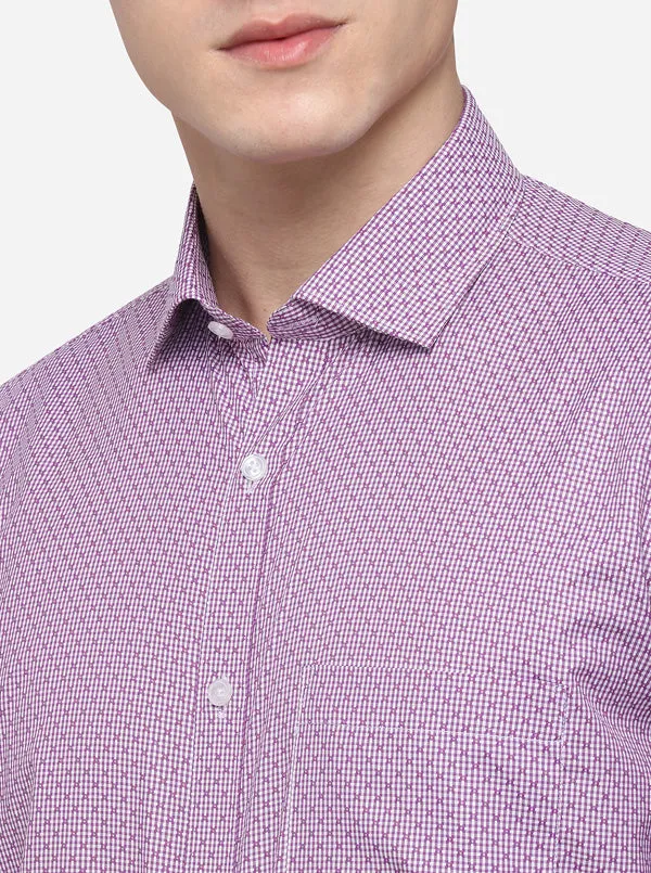 Purple Printed Regular Fit Formal Shirt | Greenfibre