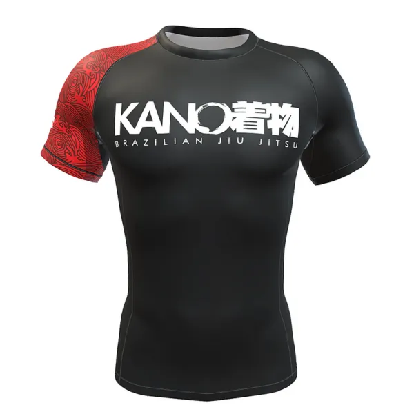 Rashguard Maneca Scurta KANO KIMONOS - Negru - Unisex ( Pentru Centura Neagra )