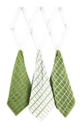 Ritz Cactus Cotton Check Kitchen Towel 3 pk