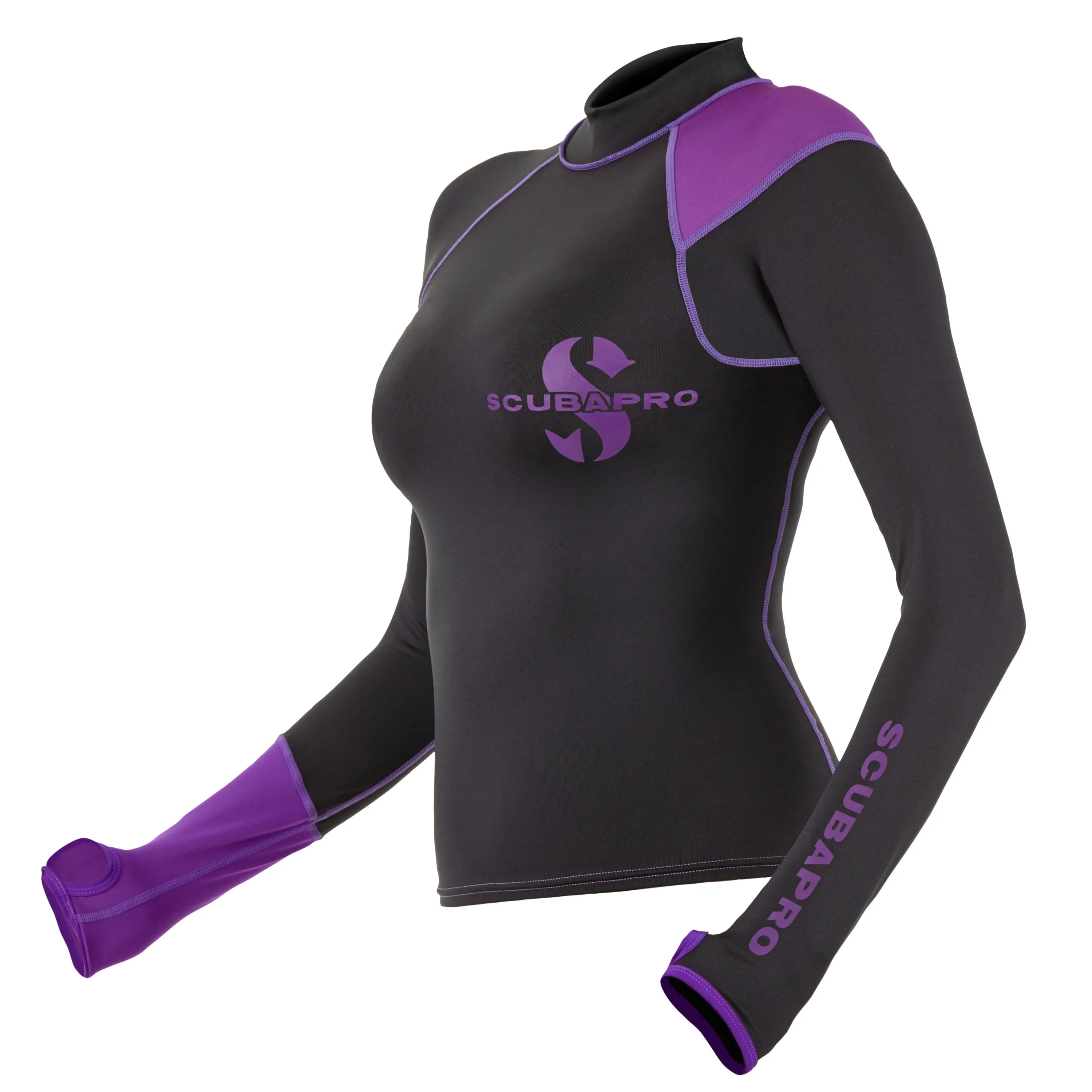 ScubaPro Womens ECOnomy Black Long Sleeve Rash Guard