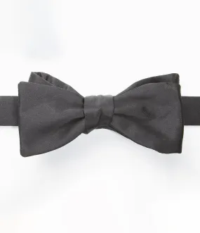 SELF-TIED BOW TIE - BLACK SATIN