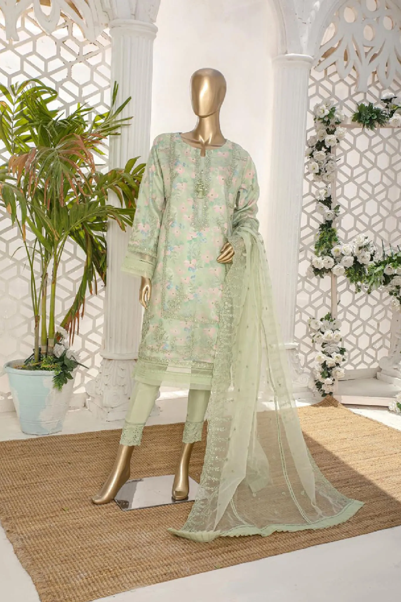 Shaahkar by Hz Stitched 3 Piece Formal Collection'2023-HZS-131-Pista