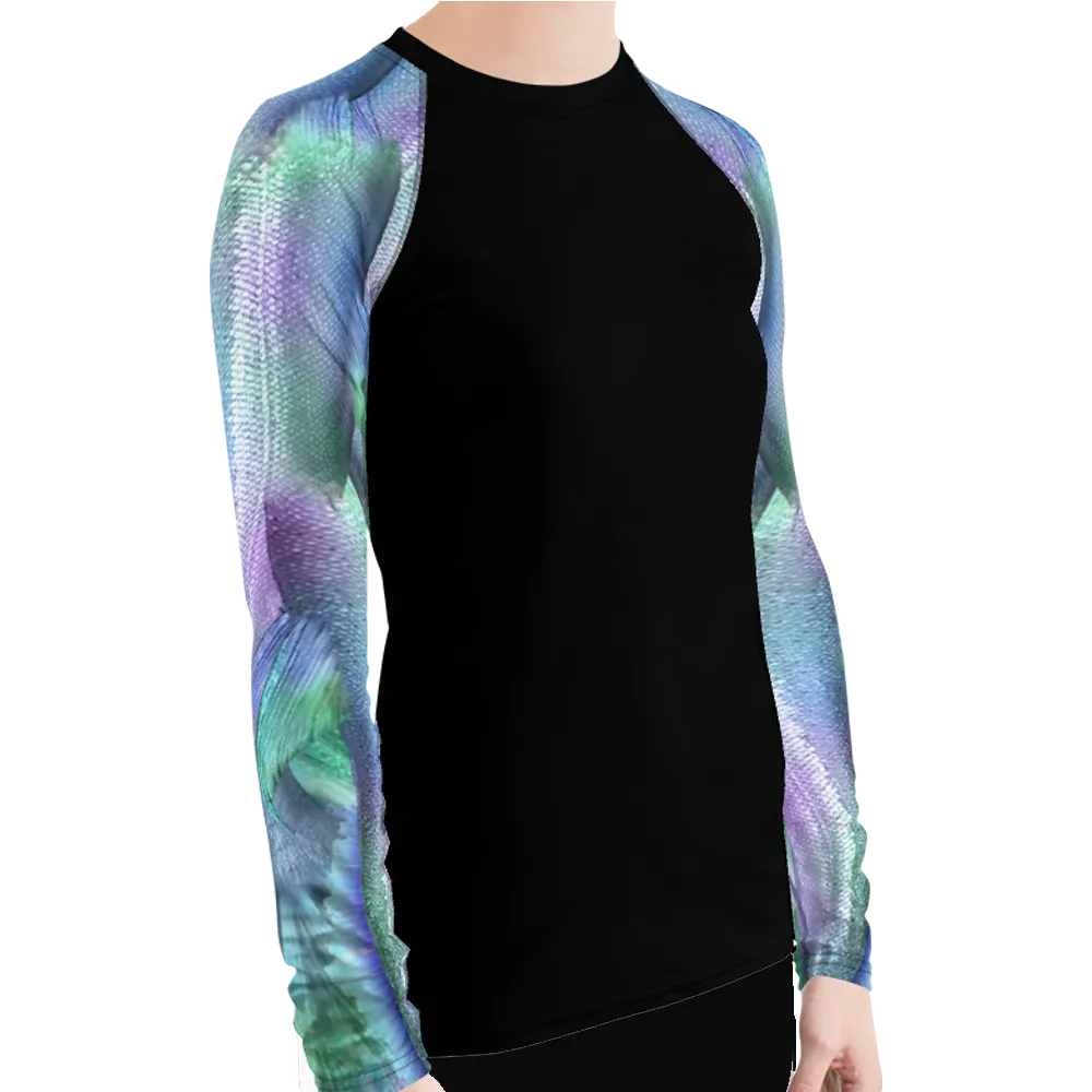 Shimmering Mermaid Tail Women's Rash Guard (Warehouse)