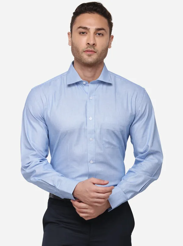 Sky Blue Dobby Smart Fit Formal Shirt | JadeBlue