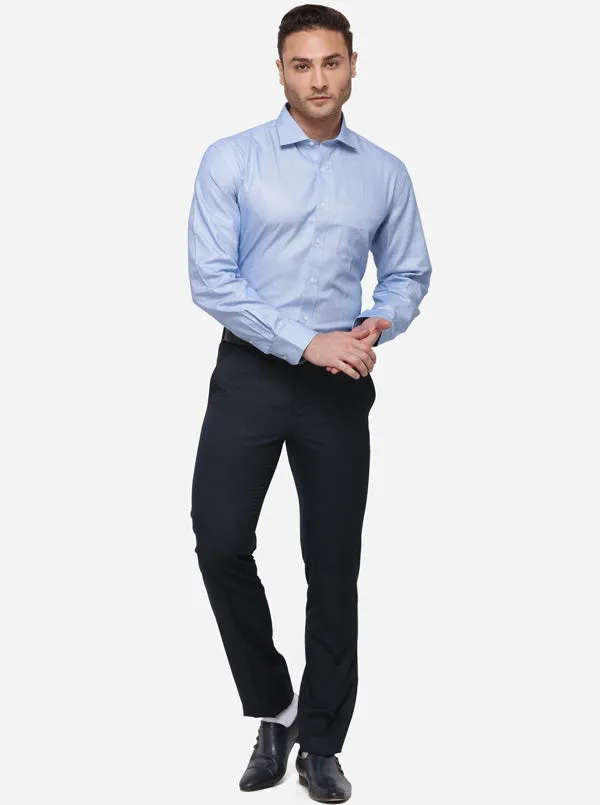 Sky Blue Dobby Smart Fit Formal Shirt | JadeBlue