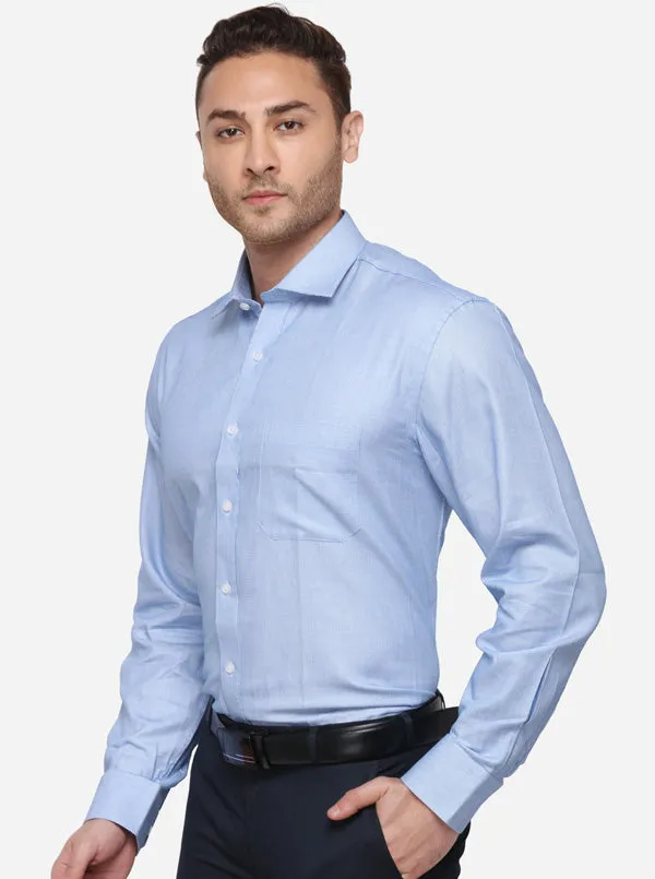 Sky Blue Dobby Smart Fit Formal Shirt | JadeBlue