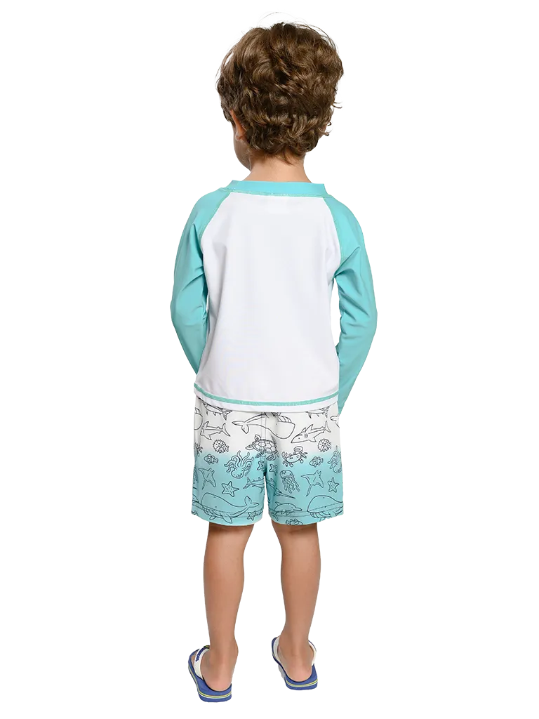 Toddler boys rash guard set